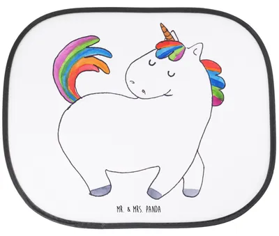 Produktbild von Mr. & Mrs. Panda Auto Sonnenschutz Einhorn Stolzieren - Weiß - Geschenk, Fürs, Unicorn, Stolz, Einhörner, Seitlicher, Reiten, Sonnenblende, Pferd, Autoscheiben
