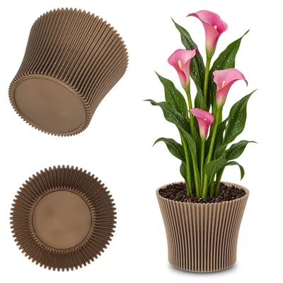 Produktbild von KADAX Blumentopf Blumentopf 17cm Pflanzenabdeckung Blumenständer Kunststoff Gold