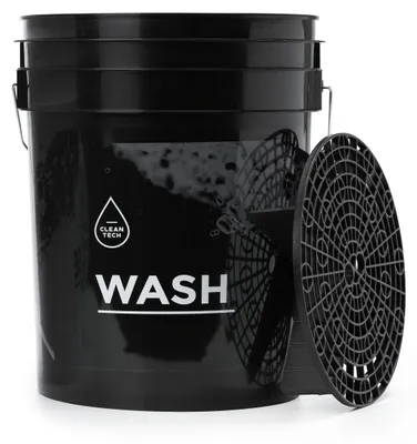 Produktbild von CLEANTECH CO Set 2-tlg, Auto Wascheimer mit Metallgriff 20L, Schmutzsieb, Schwarz, Autoaufbereitung, Waschanlage, Autozubehör, Autos