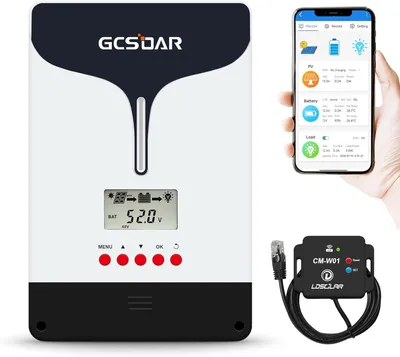 Produktbild von MPPT-Solar-Laderegler 60A - 12V/24V/48V mit LCD-Display und WLAN-App-Steuerung