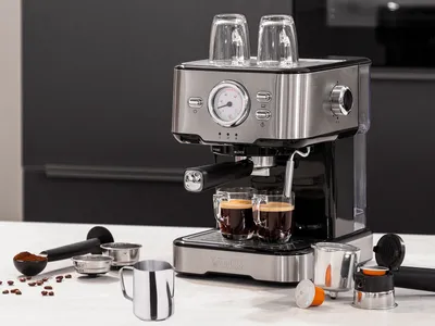 Produktbild von Kapselmaschine Espressomaschine Siebträger Kaffeemaschine mit ESE-Pad Adapter