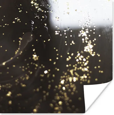 Produktbild von MuchoWow® Poster Marmor - Luxus - Glitzer - Schwarz 50x50 cm - Wohnzimmerdekoration