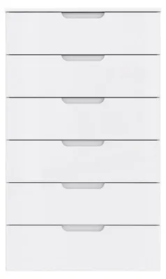Obrázek produktu pro Zásuvková komoda >SIENNA< v bílé lesklé dekorativní fólii - 70,2x120,1x34,4cm (ŠxVxH)