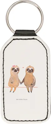 Produktbild von Mr. & Mrs. Panda Schlüsselanhänger Faultier Pärchen - Weiß - Geschenk, schlüsselbund anhänger, Mit Spruch, schlüssel, für, Faultiere, Beziehung, Taschenanhänger, Liebe