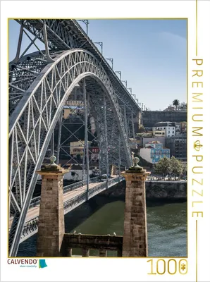 Produktbild von CALVENDO Puzzle Anblick vom Fuß der Ponte Luis I | 1000 Teile Lege-Größe 64x48cm Foto-Puzzle für glückliche Stunden