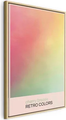Produktbild von Italienischer Leinwand Leinwandbild - Cherry Breeze - Pastel Gradient in Delicate Retro Colors 60x90 cm Abstrakt n-H-10017-b-a