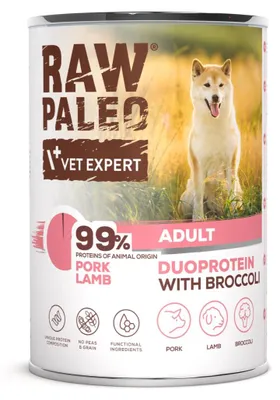 Image de RAW PALEO Duoprotein Porc et Agneau Adulte - nourriture humide pour chiens - 400g
