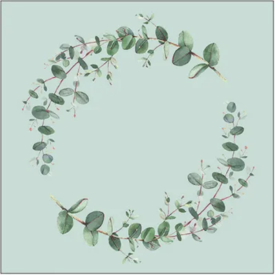 Produktbild von 20 Servietten Eukalyptus Zweige Kommunion Geburt Taufe Konfirmation 3lag 33x33cm grün