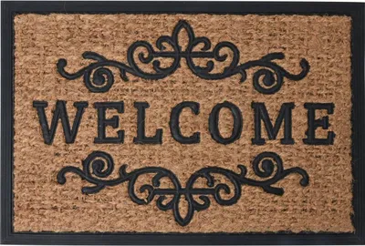 Produktbild von H&S Decoration | Fußmatte - Vintage - 60x40 cm - Kokosfaser - Willkommensmatte - Dekorativ und Langlebig