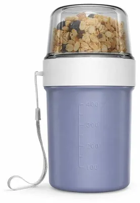 Produktbild von Famanu Müslibecher to go - praktischer Joghurtbecher für Kinder - geeignet für Gefrierfach, Mikrowelle und Spülmaschine