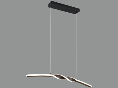 Zdjęcie produktu dla Lampa wisząca LED, metalowa, czarna, z regulacją wysokości, wys. 150 cm