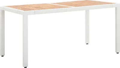 Produktbild von vidaXL 7-tlg. Garten-Essgruppe Poly Rattan Weiß