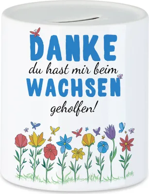 Produktbild von Danke du hast mir beim Wachsen geholfen Spardose  Abschiedsgeschenk Erzieherin Tagesmutter Kindergarten