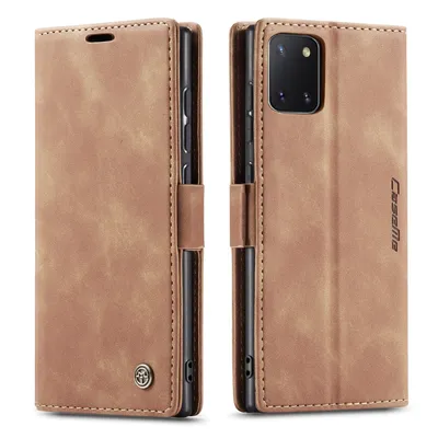 Immagine prodotto di Custodia Galaxy Note 10 Lite, Custodia retrò in Finto cuoio, tasche per carte, chiusura magnetica, custodia con funzione stand per Samsung Galaxy Note 10 Lite Marrone