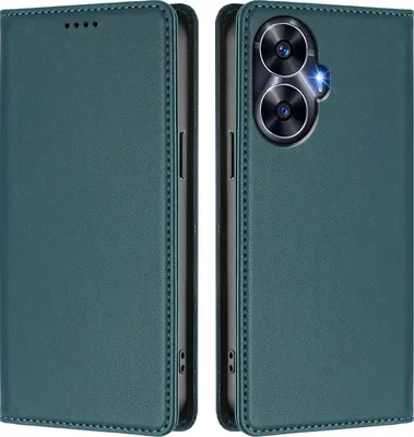 Immagine prodotto di Custodia in pelle per Realme C55, flip case magnetico in Finto cuoio con supporto Verde