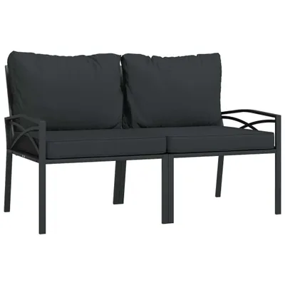 Zdjęcie produktu dla vidaXL Krzesła ogrodowe z szarymi poduszkami 2 szt. 62x75x79 cm stalowe