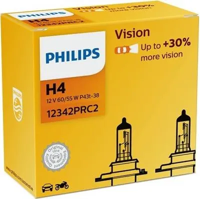 Zdjęcie produktu dla Żarówka H4 12V/60/55W P43T-38  30  Philips Vision Kpl 2 Szt.