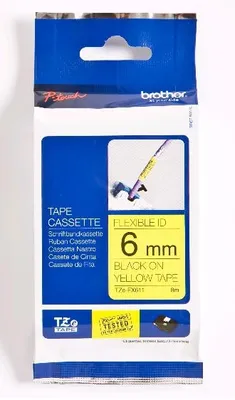 Produktbild von Brother TZE-FX611, Schwarz auf gelb, TZe, China, 5 Jahr(e), Brother, 6 mm
