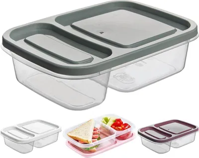 Produktbild von Orion Lebensmittelbehälter | Lunchbox | Brotdose rechteckig mit 2 Fächern 0,75l