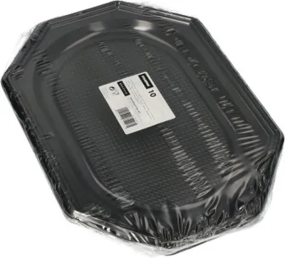 Image de Assiettes de service Papstar PET 35 x 25 cm noir 10 pièces