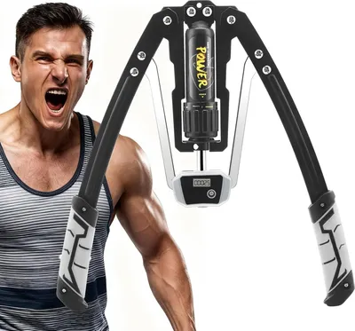 Produktbild von Power Twister - Hydraulischer Armtrainer - 10–200 kg einstellbarer Widerstand - Zählfunktion - Für Krafttraining - Schwarz