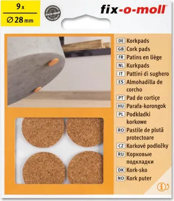 Produktbild von Suki Korkpads selbstklebend, Ø 28 x 2 mm (VE=9)