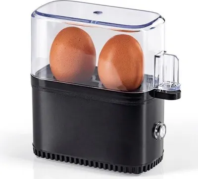 Obrázok produktu pre Varič na 2 vajcia - úsporný - jednoduché použitie - na dokonalé raňajky - vrátane odmerky a prepichovača vajec - kompaktný dizajn - bez BPA, čierny