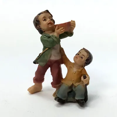 Produktbild von Krippenfigur Kinder aus Polyresin, handbemalt. Zu 9 cm Krippenfiguren.
