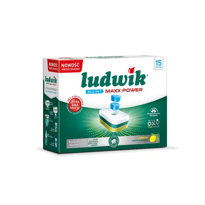 Zdjęcie produktu dla Tabletki Do Zmywarki Ludwik 15 Szt All In One Maxx Power Lemon