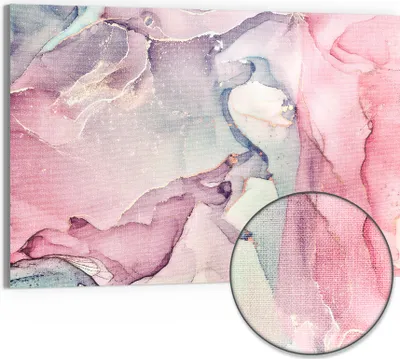Produktbild von DEQORI Hybrid Leinwand Bild 90x60 cm 'Elegante Farbströme' Wandbild Glas flach modern