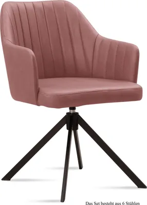Produktbild von Armlehnstuhl drehbar (6er-Set) Dennie 58x81x60 Schwarz/Rosewood