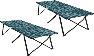 Obrázok produktu pre vidaXL Sklopné cestovné lôžko na kemping, 2 kusy, farba: zelená, rozmer: 206 x 76 x 74 cm