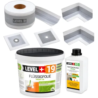 Produktbild von Dichtset Innen Außen Abdichtungset Flüssigfolie 7kg Wasserdicht Dichtband SET507