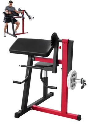 Obrázok produktu pre VEVOR Preacher Curl Bank, 2 v 1 stroj na bicepsové zdvihy a tricepsové extenzie, izolovaná stanica na biceps s opierkou na ruky, posilňovacia lavička, tréningové zariadenie pre domáce posilňovne