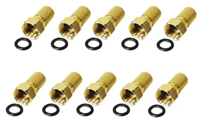 Produktbild von 10x F-Stecker 8 mm mit Gummidichtring für Koaxialkabel Antennenkabel Koax Kabel
