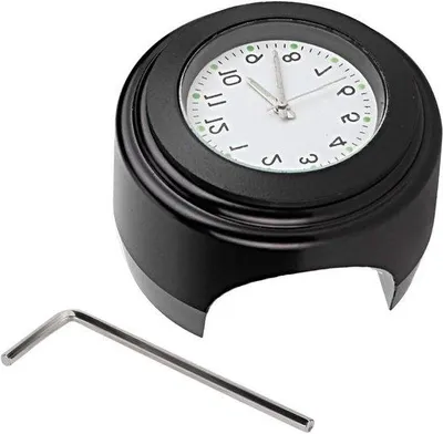 Produktbild von Motorrad-Hubraum-Regler-Anpassung - Wasserbeständiger Quarz-Tacho - Schwarz lackiertes Gehäuse mit weißem Zifferblatt - Motorrad-Accessoire