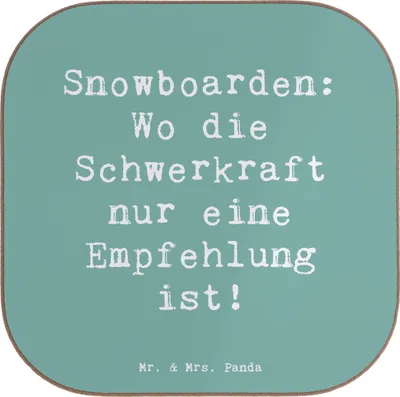 Produktbild von Mr. & Mrs. Panda Untersetzer für Gläser Spruch Snowboarden Freiheit - Meeresbrise - Geschenk, gläseruntersetzer, Sport, Coaster, Sportler, Tischuntersetzer, Sportart