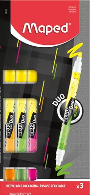 Immagine prodotto di maped 734127 3 maped FLUO DUO  Textmarker farbsortiert