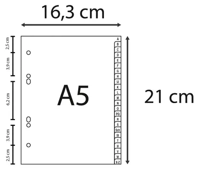 Produktbild von Exacompta Recycling Register A-Z 24 Blatt DIN A5 Ringbuchordner Plastik grau