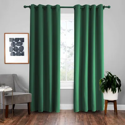 Image de Topchances Rideaux 213cm x 132cm,Thermo Rideaux occultants Echarpe à œillets Décor Rideau opaque Occultation, Vert
