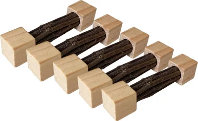Image de 5 bâtonnets de friandises en bois pour petits animaux Jouets pour lapins Chinchillas Cochons d'Inde Hamster Gerbil Perroquet Lapin et petits animaux à mâcher Stick