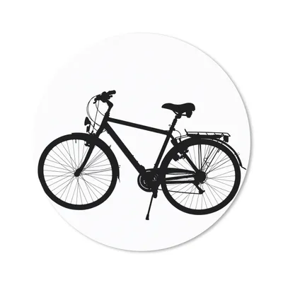 Produktbild von MuchoWow® Mauspad Mousepad Fahrrad - Schwarz - Weiß 20x20 cm - Mousepads - Maus Mat - Pad - Mausunterlage - Schreibtischmatte