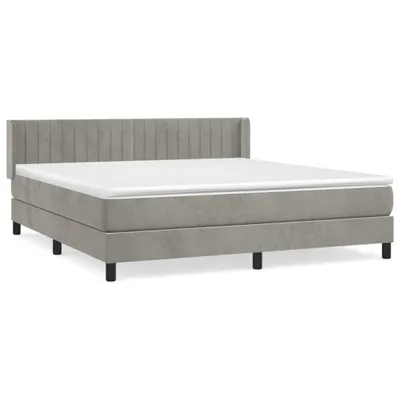 Immagine prodotto di vidaXL Letto a molle con materasso grigio chiaro 180x200 cm in velluto