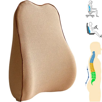 Produktbild von Rückenstützkissen Rückenkissen Ergonomisches Lendenkissen für Bürostuhl Gedächtnis Schaum Stützkissen Rücken Kissen Kamel