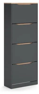 Zdjęcie produktu dla Wózek na buty Vicco Ruben Antracyt/Dąb artisan 60.2 x 157.2 cm z 4 uchylnymi przegrodami, Model 62905