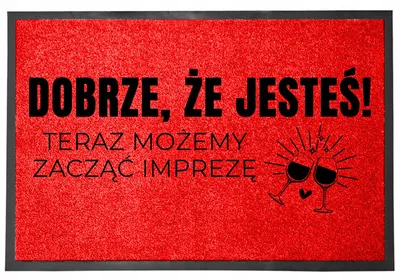 Produktbild von TabPrint Rote Fußmatte 40x60 Stilvoll Dekorativ