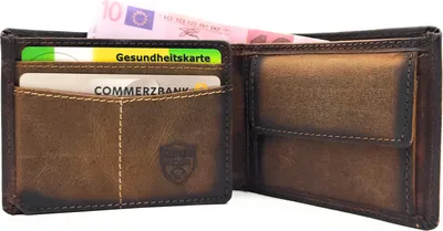 Produktbild von Jockey Club echt Leder Mini Geldbörse Hunterleder Toro vintage mit RFID Schutz