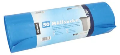Produktbild von Papstar 12388, 120 l, Blau, Lineares Polyethylen mit niedriger Dichte (LLDPE), 1100 mm, 700 mm, 50 Stück(e)