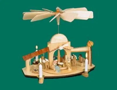 Produktbild von Tischpyramide Christi Geburt geschnitzt Höhe 33cm NEU