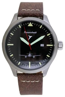Produktbild von Aristo Herren Messerschmitt Uhr Fliegeruhr ME262-47 Leder Vintage